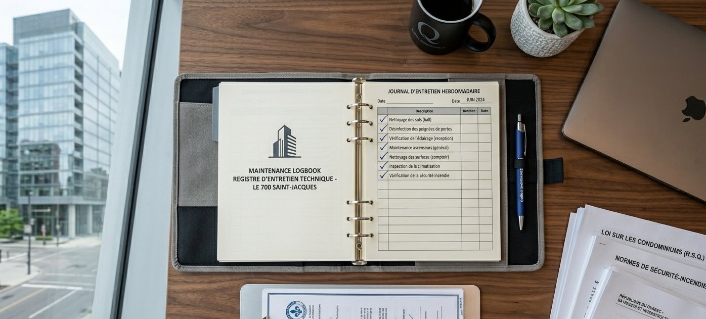Carnet entretien copropriete registre technique Loi 16 Quebec